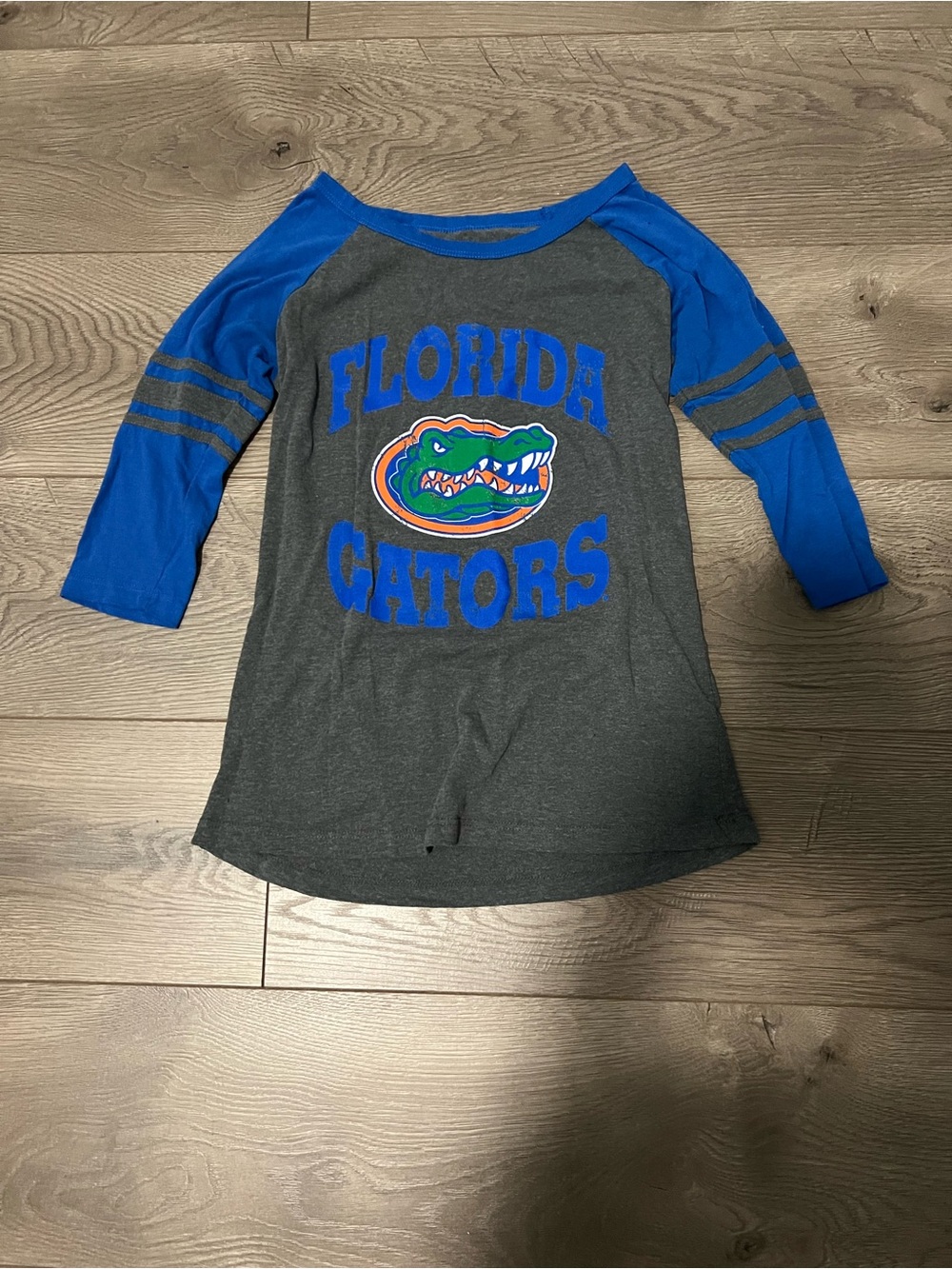 boxercraft Florida Gators Gray & Blue Raglan Quarter Sleeve Tee